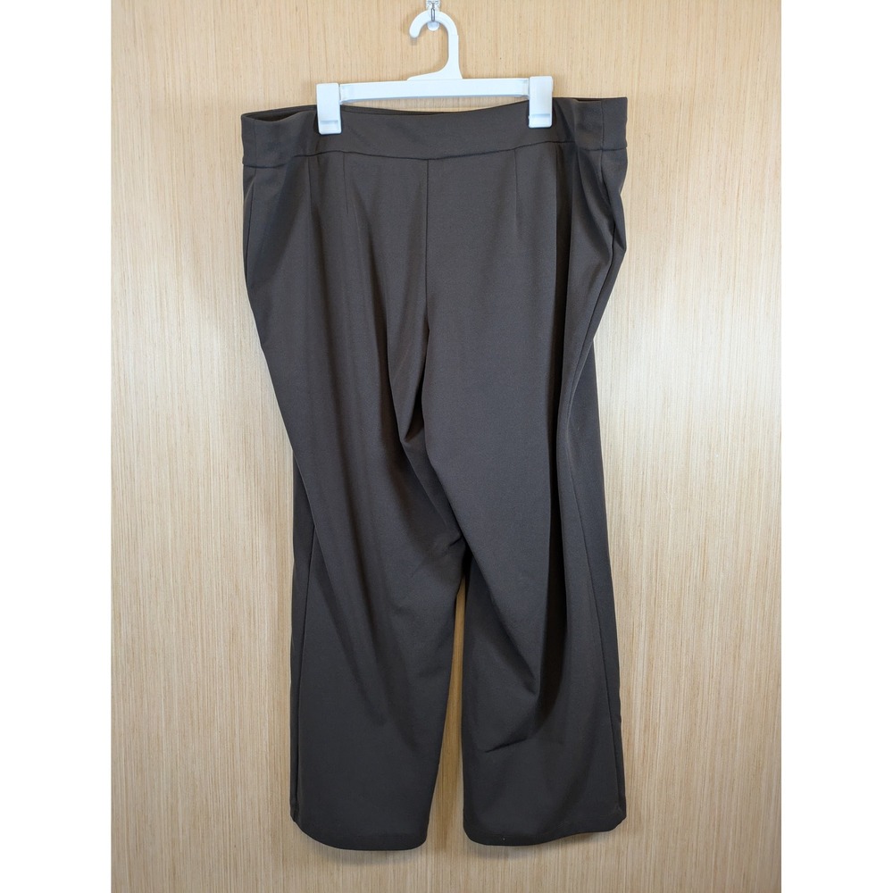 Lane Bryant Brown Pull On Dress Pants Womens 22/24 Petite Plus Size Stretch - Picture 5 of 6